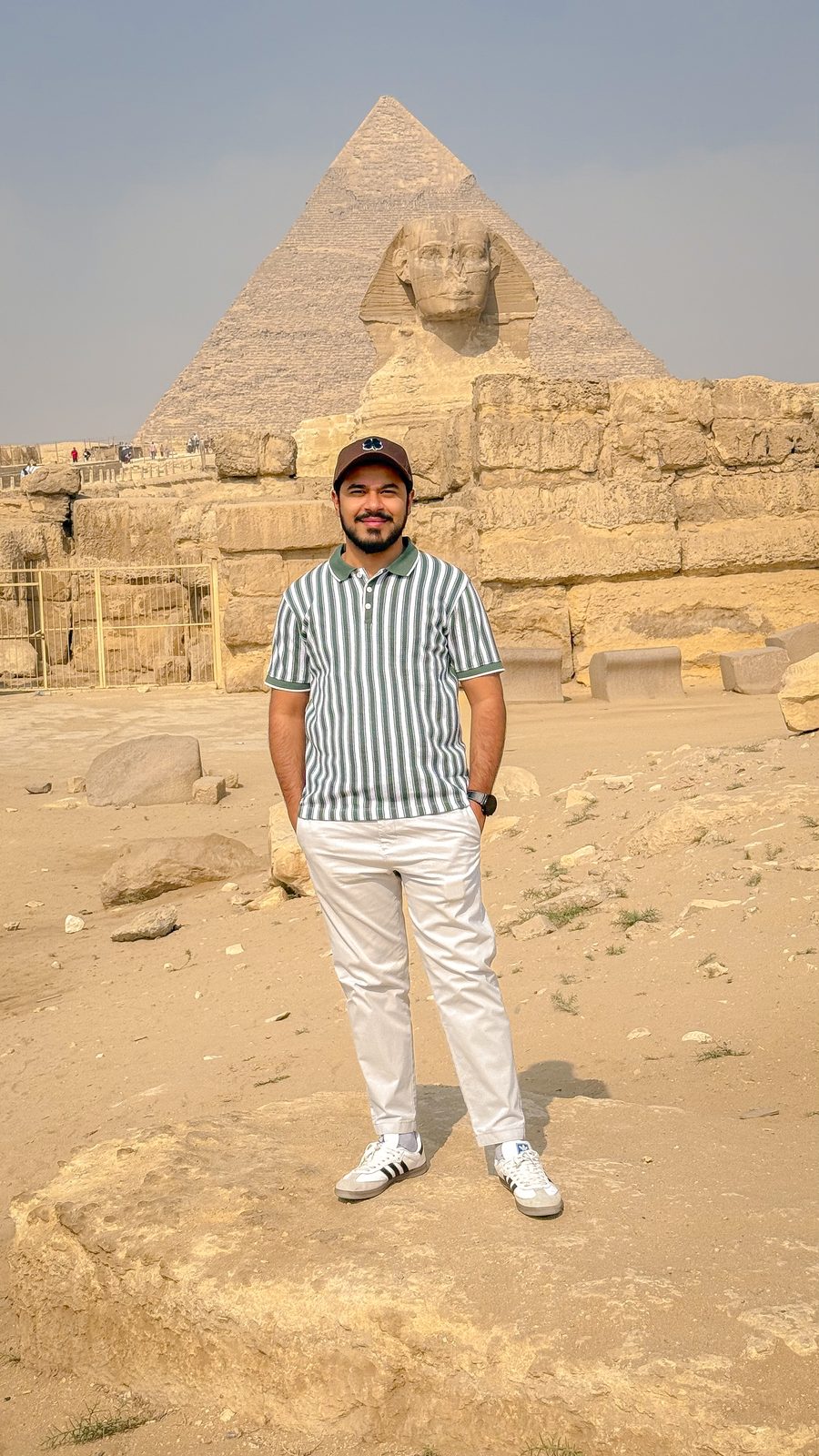 Faiq in front of the Great Sphinx at Giza
